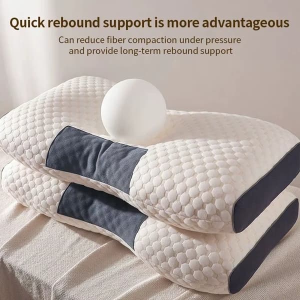 Ortopedisk huvudkudde - Ergonomisk nackkudde - Memoryskum - Polyester och bomull - Rektangulär - För säng
