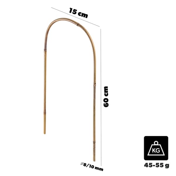 Bambu växtstöd - Båge - 60×15 cm - 10-pack - För plantor och klätterväxter - Trädgård