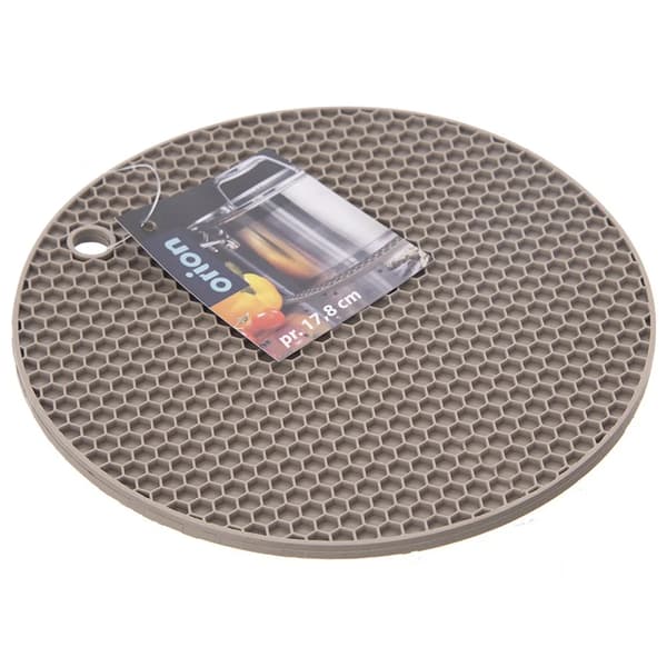 Silikoneunderlag til gryder - Rundt - 17,5 cm - Beige