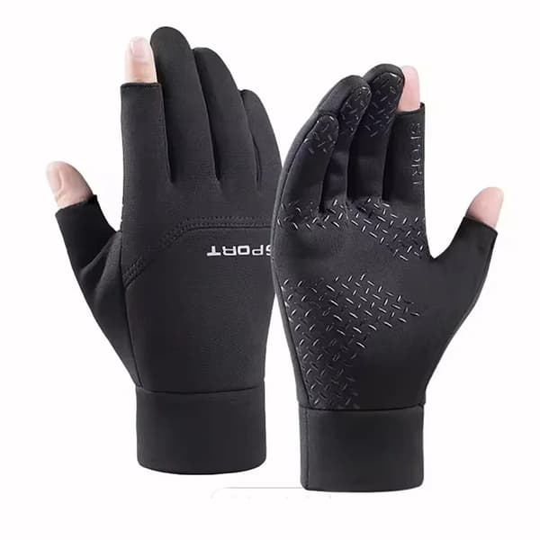 Fiskehandsker - YD21-52 - Skridsikre - Touchskærmsfunktion - Varmeisolerende - Polyester - XL - Sorte