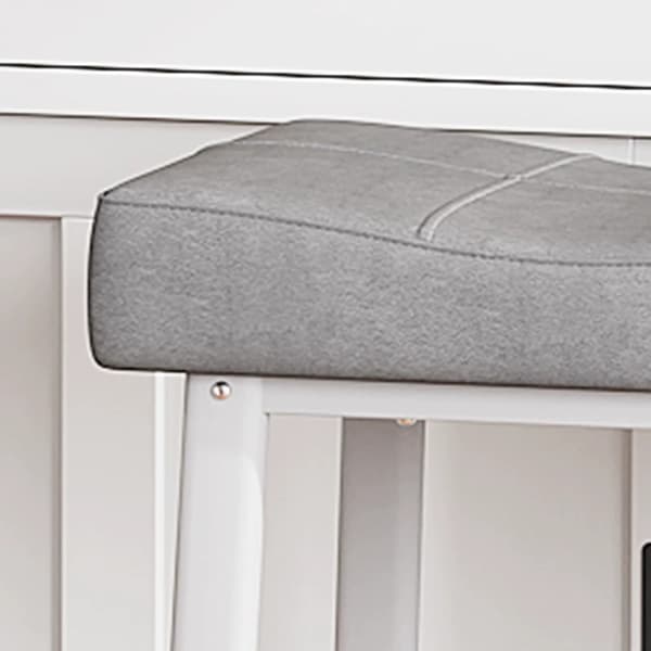 Barstolar - 2-pack barstolar - 2 stolar - 8 cm tjock dyna - Metallram - Konstläder - Barhöjd - Grå