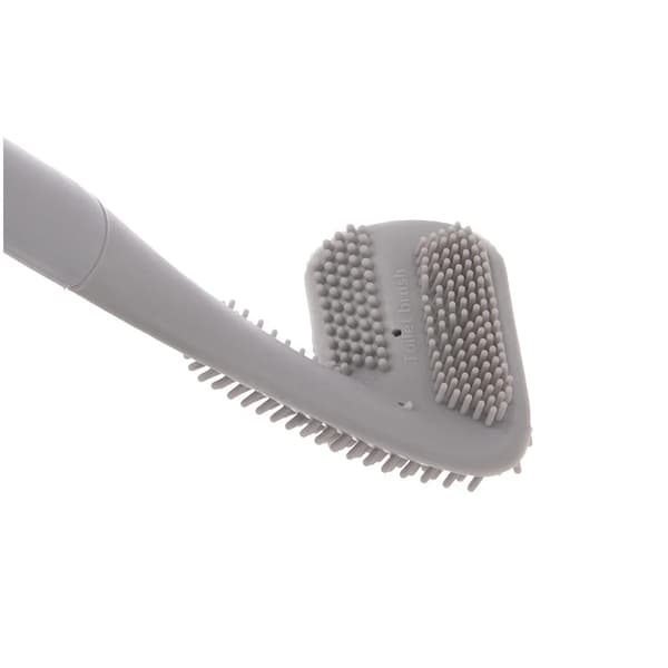 Toiletbørste - Silikone - 40 cm - Grå