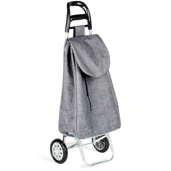 Indkøbsvogn med taske - Indkøbstrolley - 30 l - Polyester - Grå