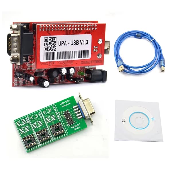 UPA V1.3 - USB ECU-programmerer - OBD2-diagnoseværktøj - Fuld EEPROM-adapter - Komplet sæt - Testkabel - Windows 10-understøttelse
