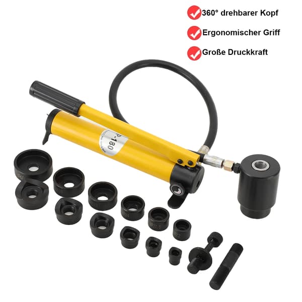 Hydraulisk hålstans - Knockout-sats - 10 ton - Stansar 22–60 mm