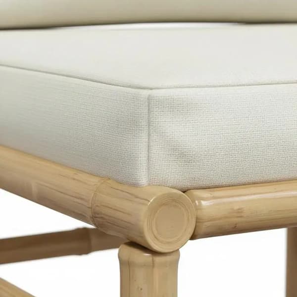 Trädgårdssoffa - Mittmodul lounge - Bambu - För utomhusbruk - Dynor 65x70x60 cm - Vit kräm