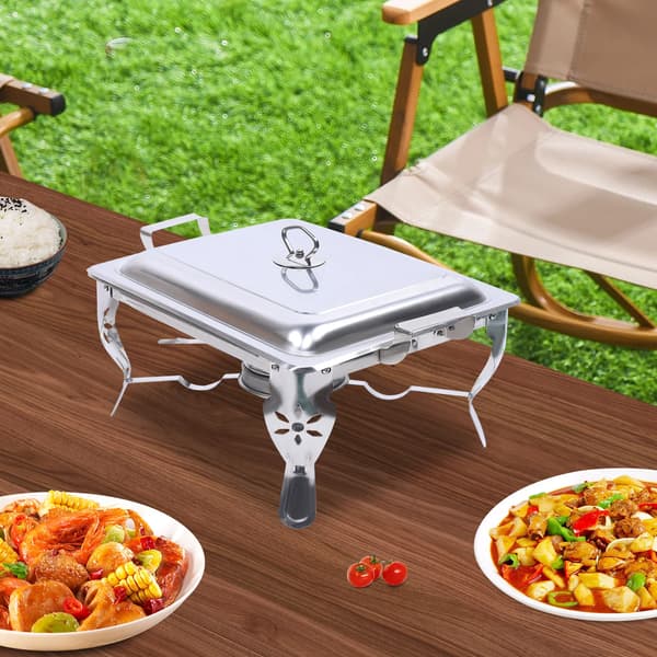 Chafing Dish - Buffévärmare - Rektangulär - 6 L - Rostfritt stål - Med lock - Silver