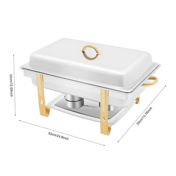 Buffetvarmer - Chafing Dish - Rustfrit stål - Med brænderholdere - Til buffet & catering - Sølv