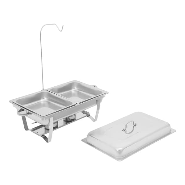 Chafing Dish Buffet Sæt - Buffetvarmer - Rustfrit Stål - Med Låg - Serveringsfad Til Catering, Fest, Restaurant
