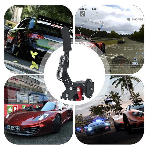 USB-handbroms - Simracing PC - 2‑i‑1 - 64‑bit - Kompatibel med G27/G29/G920 - Stöder Windows - För rattställ - Röd