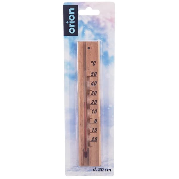 Termometer - Universal - Træ - 20 cm - Brun