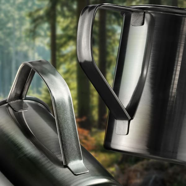 Teräsmuki - Retkimuki Teelle - 400 ml - Teräs - Hopea
