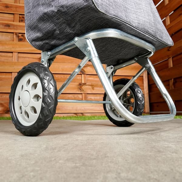 Indkøbsvogn med taske - Indkøbstrolley - 30 l - Polyester - Grå