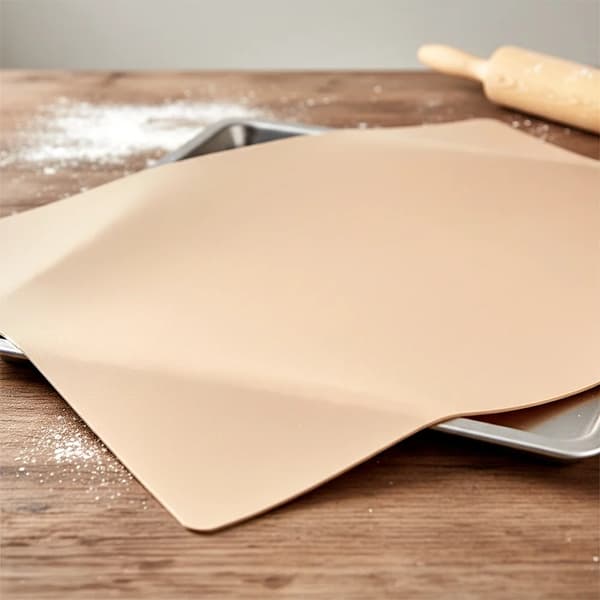 Silikonebageunderlag til kager - 50 x 40 cm - Beige