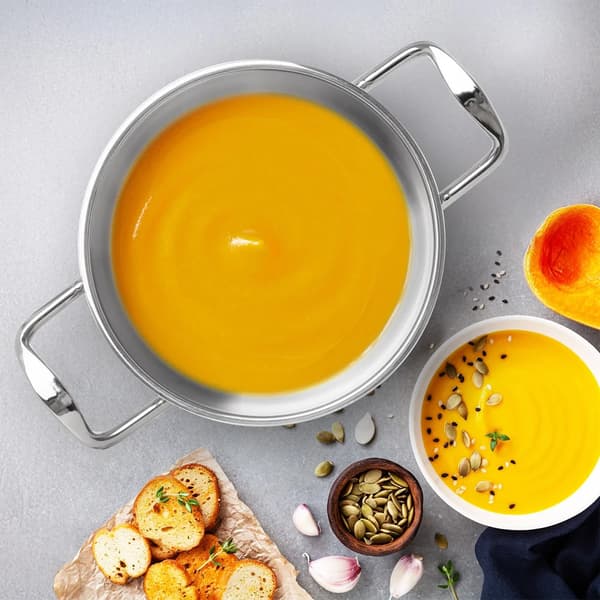 Gryde med Låg - Rustfrit Stål - 20 cm - 3 L