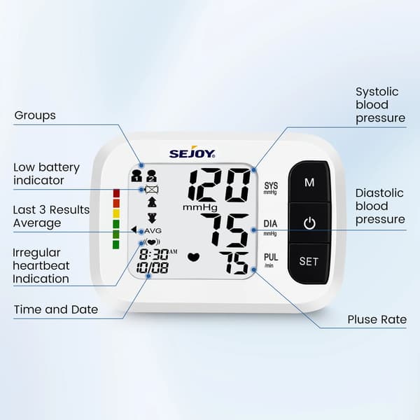 Blodtryksmåler - DBP-2261 - Håndledsmodel - Bluetooth - LCD-display - Batterier Medfølger Ikke