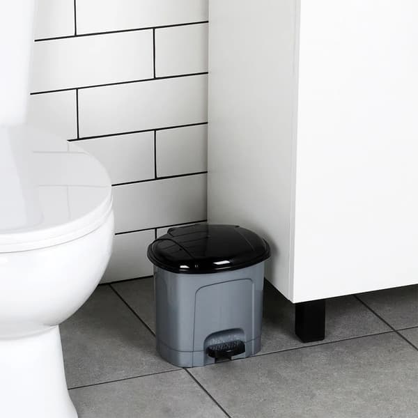 Plastikaffaldsspand - Pedalspand - 3 l - Plast - Grå