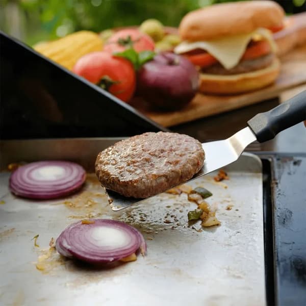 Grillplade - KP-15MM-S - 1,5 mm tyk - Rustfrit stål - Rektangulær - Flad grilloverflade - Til BBQ og teppanyaki