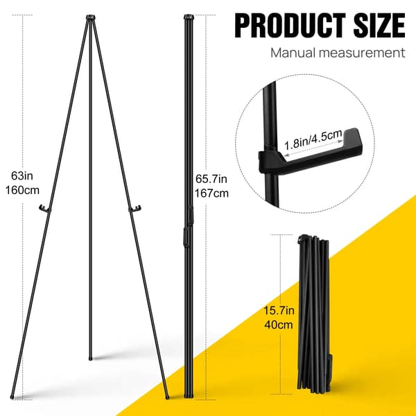 Staffli - Bröllopsdisplay - Hopfällbart - Justerbart - Bärbart - 160 cm - Plast - Svart