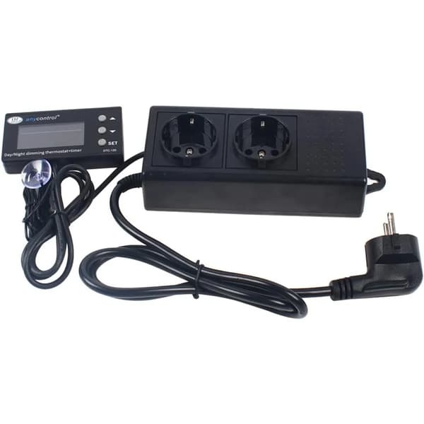 Akvariumkøler - Temperaturregulator til akvarium - Justerbart område 0–50°C - LCD-display - Sort