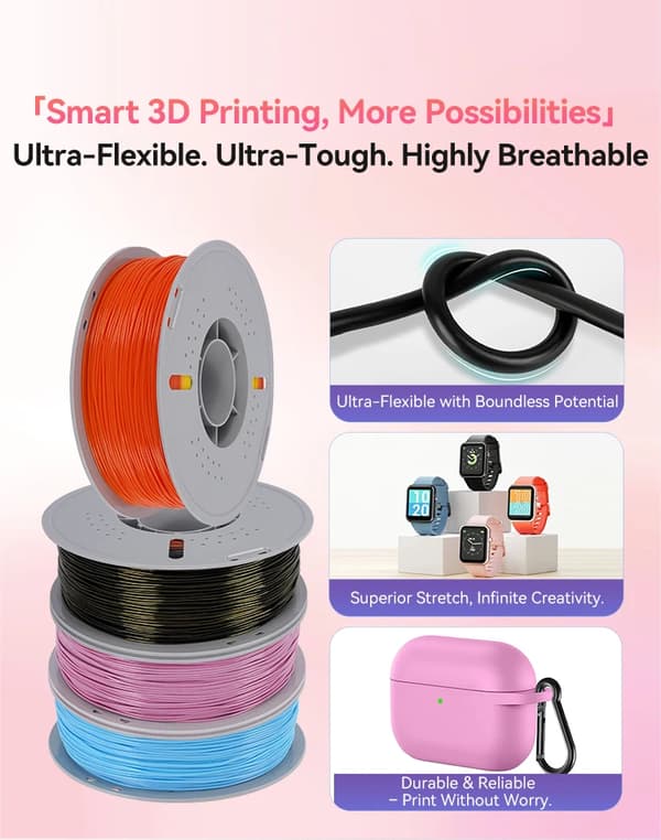 PLA-filament - 3D-printerfilament - 1 kg - 1,75 mm - Solid - Pink-hvid