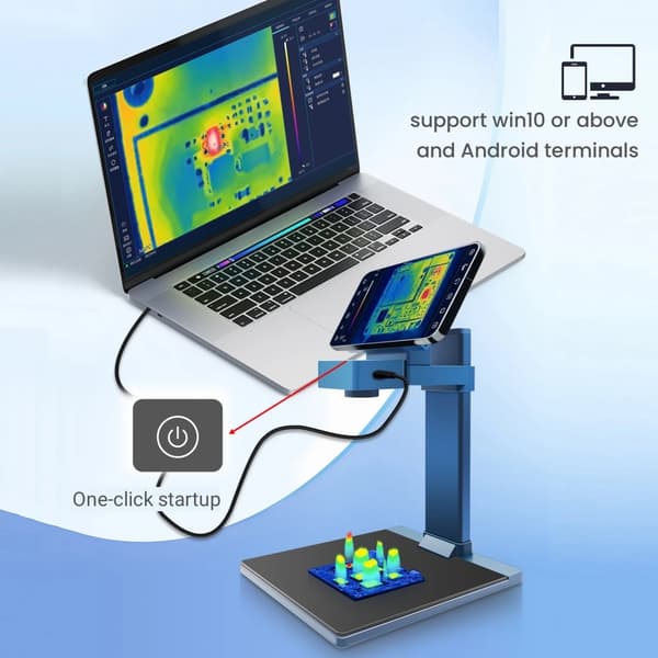 Infrarødt termisk kamera - T210 USB-C til Android/Windows - 256 × 192 - -15 til 600 °C - 25 Hz - Makroobjektiv - PCB-analyse