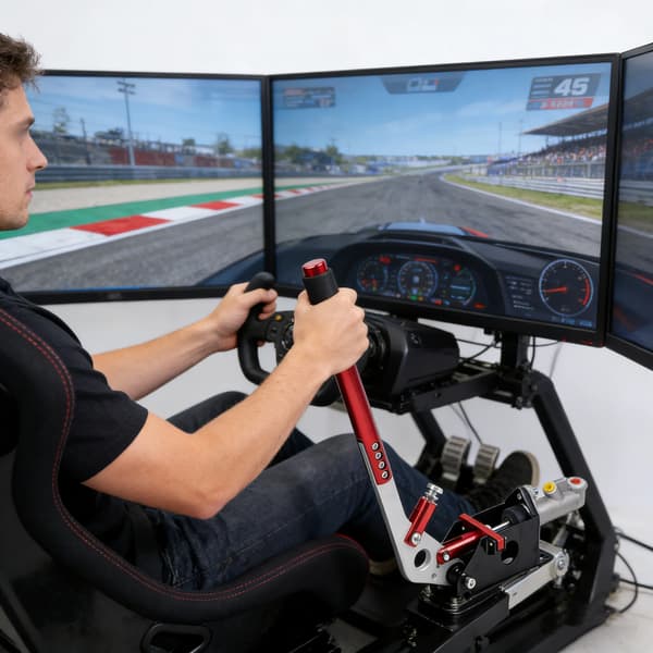 Hydraulisk håndbremse - Fly-off drift/rally - Universal montering - Til bil & simracing rig - Rød