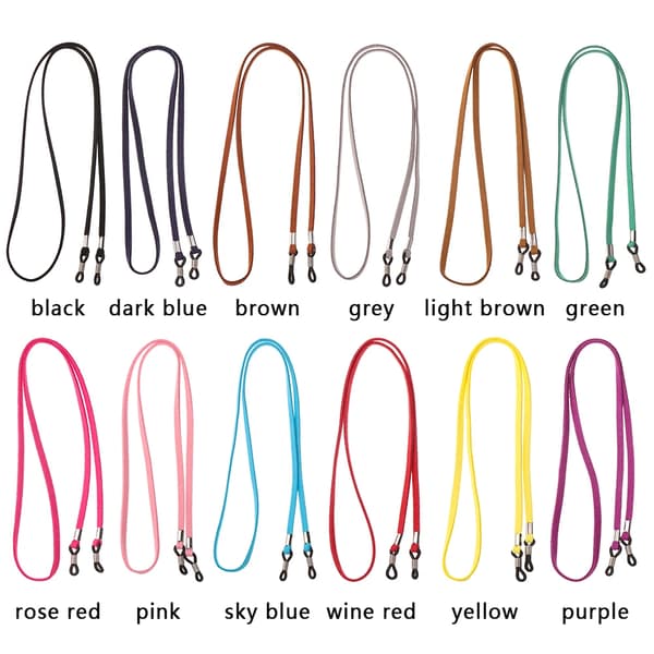 Brillekæde til briller og solbriller - Snor og halskæde - Elastisk polyester 70 cm - Unisex - Modeaccessory - Lyseblå