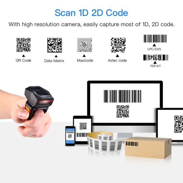Mini Bluetooth 2D-streckkodsläsare - EY-016Z 2D - QR-koder - PDF417 - Data Matrix - USB - 100 skanningar/s - CMOS