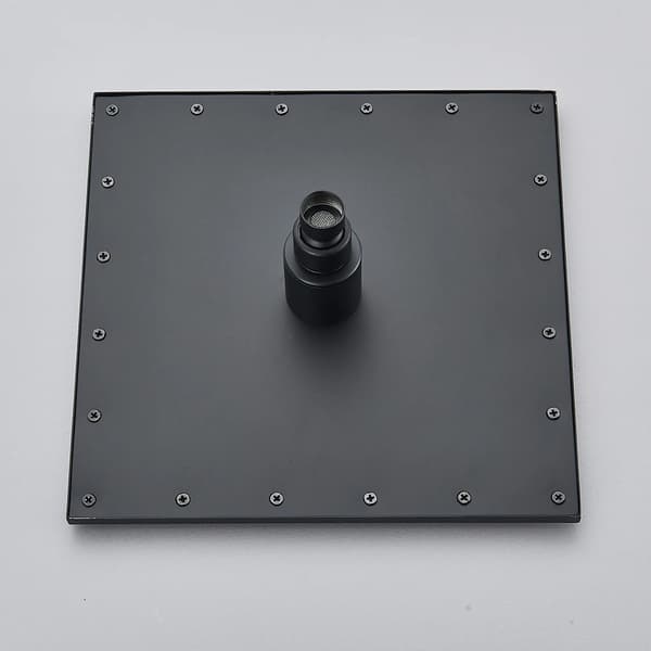 LED Loftbruser Regnbruser - Brusersystem Badekar - Digital Temperaturdisplay 40 cm Hoved - Etgrebs Varm/Kold - Moderne Stil - Sort Set A 40