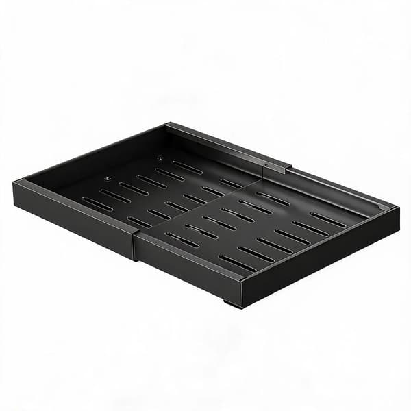 Kraftigt skabsudtræk - Justerbart 32–52 cm - Vandtæt - Rustfrit stål - Sort