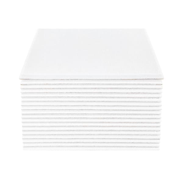 Ljudabsorberande paneler - Akustikpanel vägg - 18 st 30x30 cm - Polyesterfiber 9 mm - Täcker ca 1,6 m² - Vit