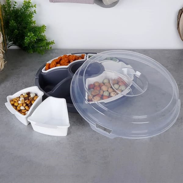 Serveringsfad med låg - 33 cm - Plast