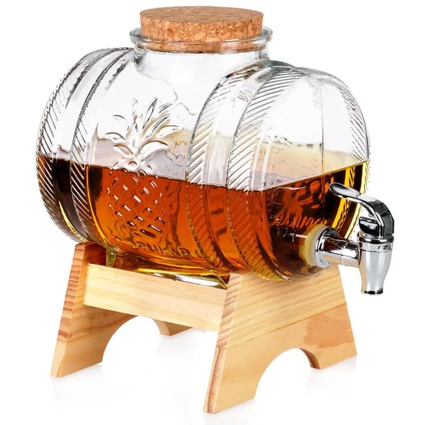Drikkedispenser - Glasbeholder - 3 L - Med Låg - Med Stativ
