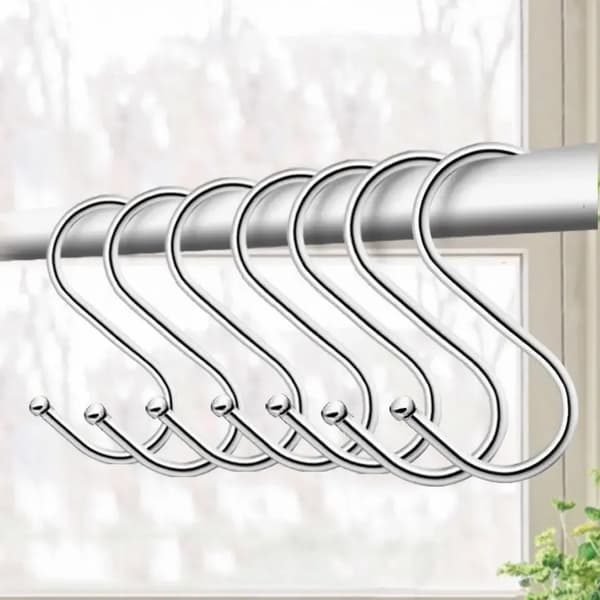 S-formade hängkrokar - Rostfritt stål - 10-pack - 7 cm - Mångsidiga - För kläder, väskor och handdukar