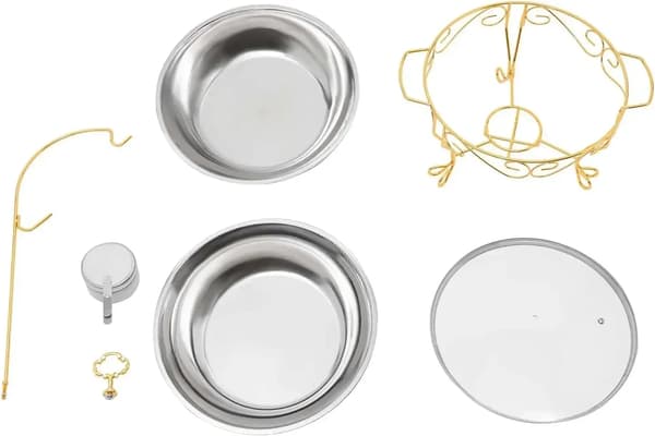 Rund chafing dish madvarmer - Buffet suppevarmer - 6 l rustfrit stål - Isoleret serveringsfad til restaurant - Guld
