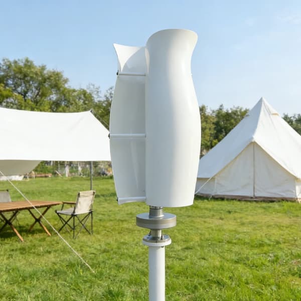 Vertikal Vindmølle - ST-5000 Vindgenerator - 5000W - 24V - Hybridcontroller - 2 Blade - Start 1,5 m/s - Permanentmagnet