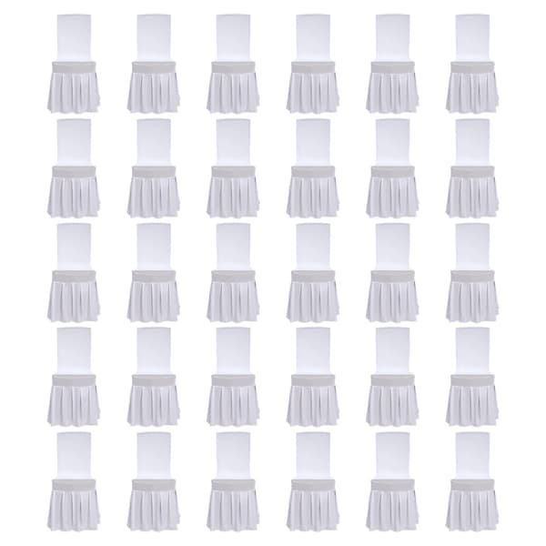 30-pack Stolsöverdrag - För Strandstolar - Stretch - Med Kjol - Polyester/Bomull - Enfärgade - För Bröllop
