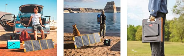 Bærbart solpanel - TSP18V 100W foldbart solcellepanel - DC 18V - USB QC3.0 - USB-C 65W