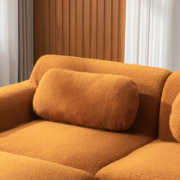 L-formad modulsoffa - 3-sits - Chenilletyg - 30D högelastiskt skum - Lätt ram - Halkfri undersida - Karamell