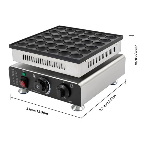 Vaffeljern - Waffle Maker - 900 W Effekt - Rustfrit stål - Kompakt bordmodel - Sort