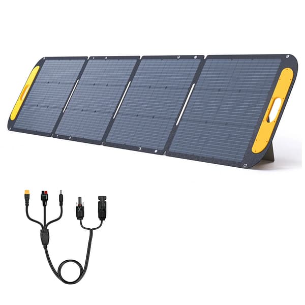 Solpanel - VS200 200W foldbar solcellepanel - 23% monokrystallin - IP67 vandtæt ETFE - Justerbart stativ - MC4 til bærbare power stations