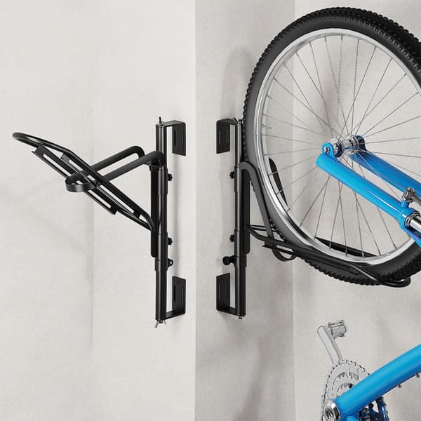 Cykelvægstativ - Parkeringsstativ - Foldbart - Justerbart - Stål - 1 Cykel - Pladsbesparende - Sort