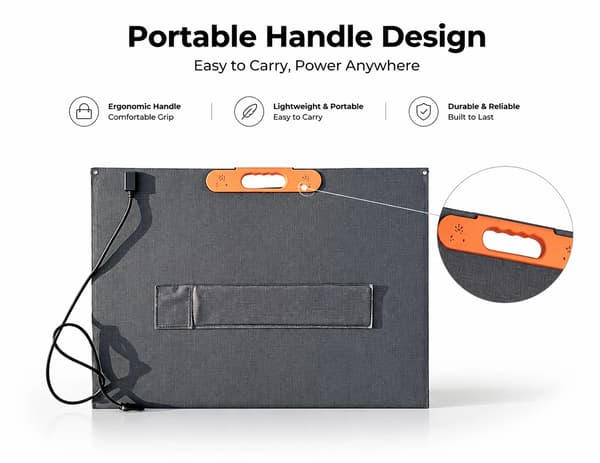 Bærbart solpanel - 400 W solpanel - Foldbart - Justerbart støtteben - IP68-vandtæt - 34,2 V - 16,8 kg