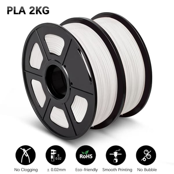 PLA-filament - 3D-skrivarfilament - 1,75 mm - Solid - Vit