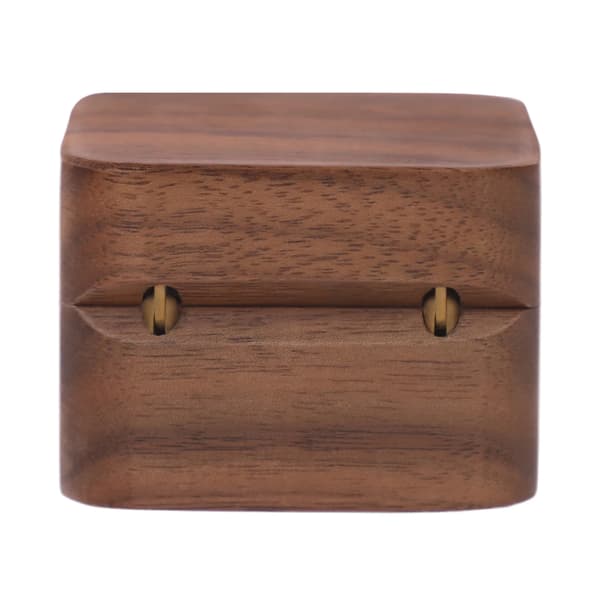Ringask i svart valnöt - Smyckesask 5-pack - Flanellfoder - 5,5×5,5 cm - Bröllop & present - CNC-bearbetad