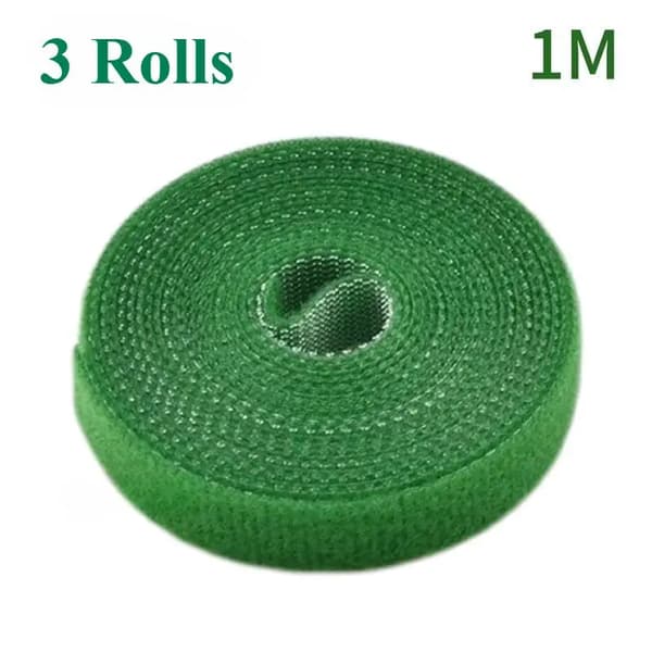Växtbindare - Justerbart växtstöd - PVC - Återanvändbart - Kardborrefäste - 3 rullar