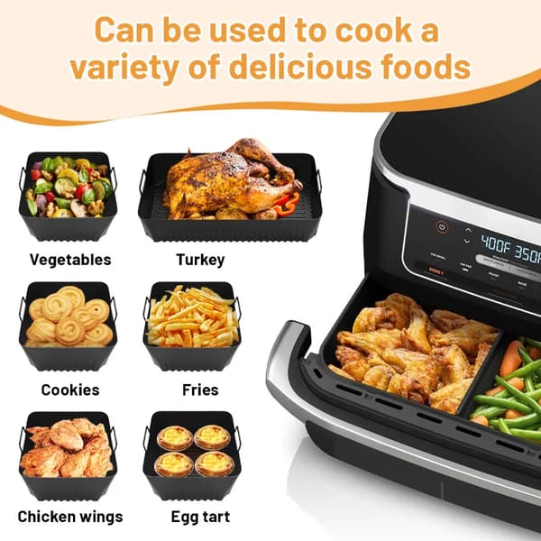 Silikoneforme til airfryer - Bageforme - 3 dele - Miljøvenlige - Til gratin