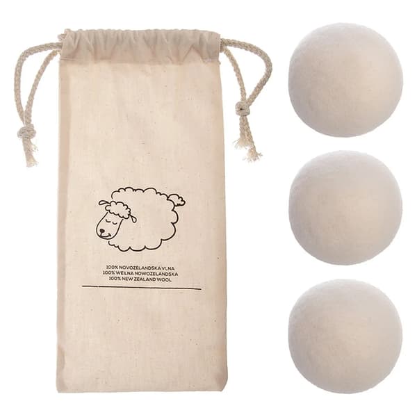Tørrebolde af uld - 7 cm - 3 stk. - Beige