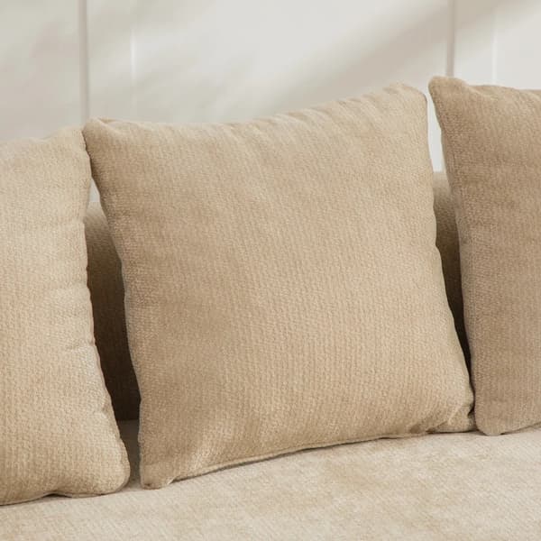 Modulsoffa - Hörnsoffa - Chenille - 30D högelastiskt skum - Halkfri design - Högerställd - Ljus khaki